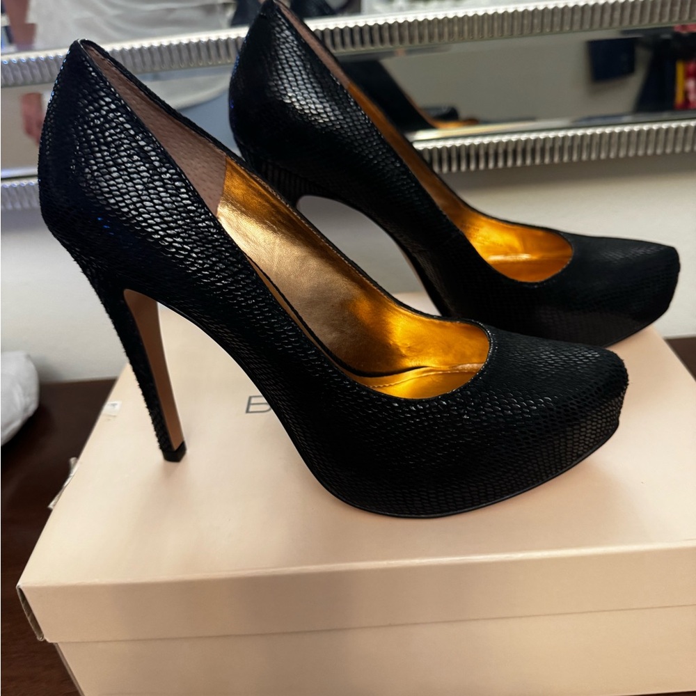 BCBGeneration Black Textured Heels